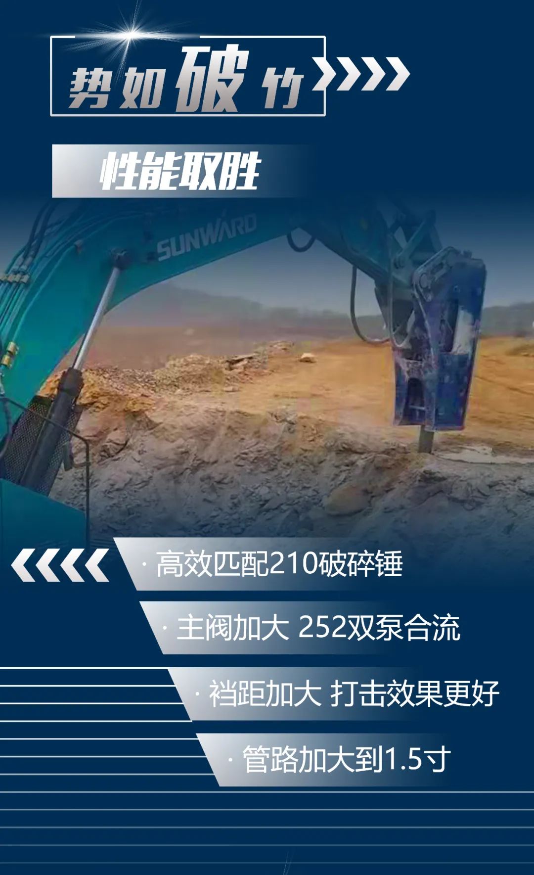 一圖讀懂 | 又一礦山重載施工利器！山河智能SWE650FB破碎錘重磅亮相