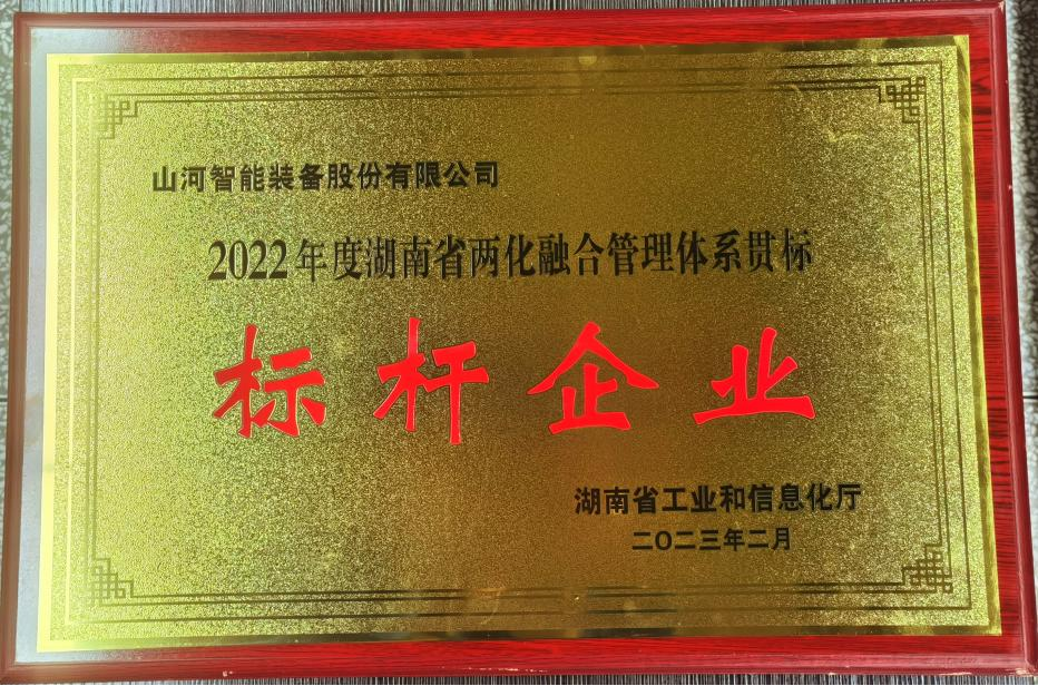 點(diǎn)贊！山河智能獲評2022年度湖南省兩化融合管理體系貫標(biāo)標(biāo)桿企業(yè)